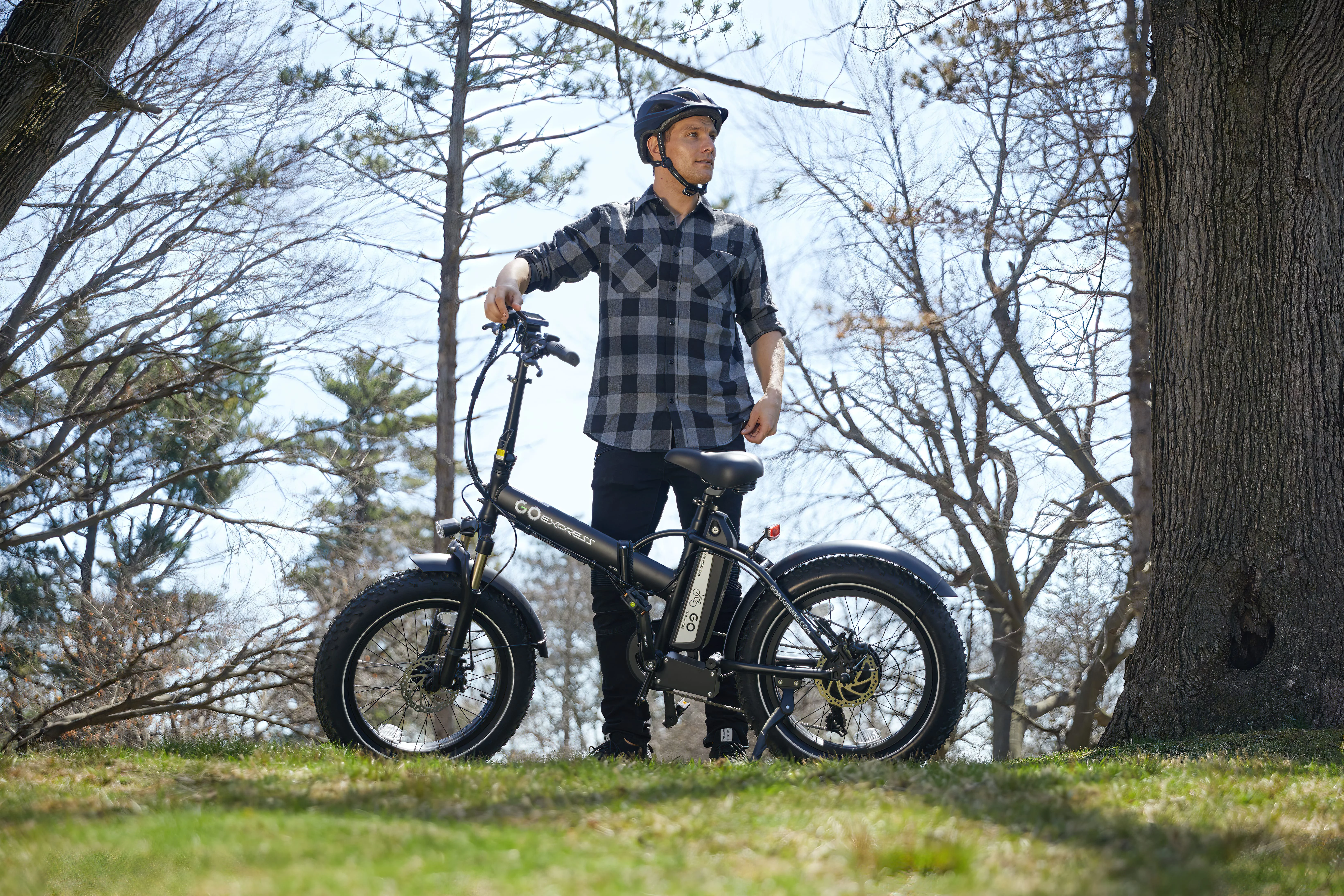 GoPowerBike GoExpress 750W Foldable Electric Bicycle with All-Terrain Fat Tires and 48V 10AH Lithium-Ion Battery (B404BLK)