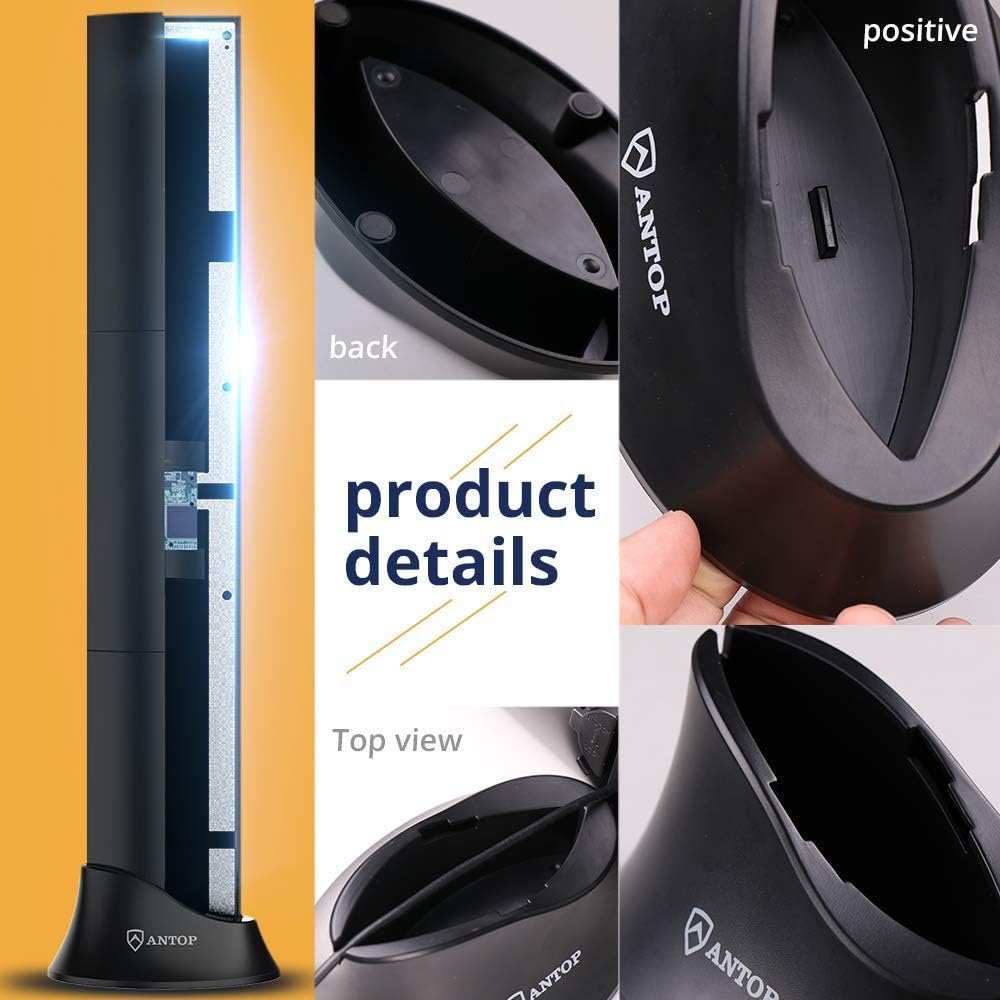 ANTOP All in One Amplified HD TV＆FM Indoor Antenna, Noise-Free 4G LTE Filter & Smart Boost System for Dual Connectivity