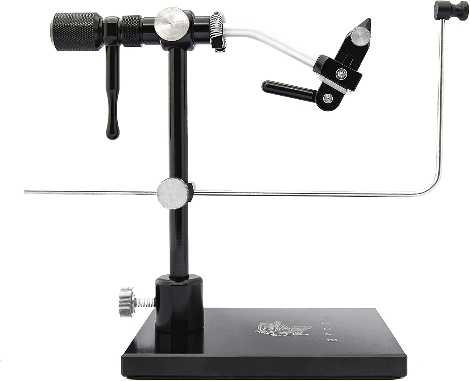 Byron Rotary Fly Tying Vise with Steel Screws and Portable Travel Case - Well Made and Easy to Use Fly Tying Vise