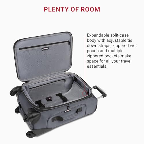 SwissGear Sion Softside Expandable Roller Luggage, Teal, 3 Piece Set (21/25/29)