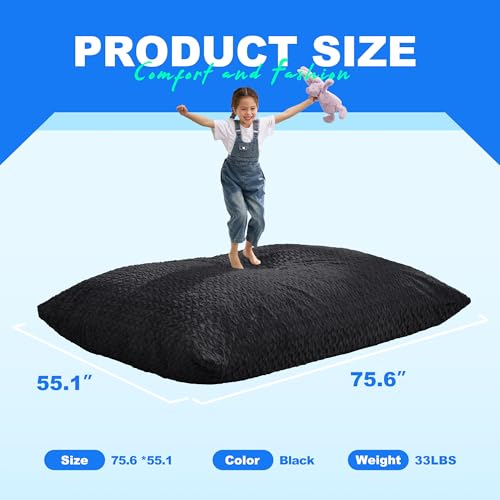 Hobestluk 3 in 1 Bean Bag Chair Giant Bean Bag Chairs Convertible Bean Bag Floor Cushion with Machine Washable Cover