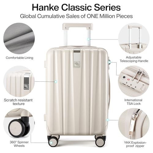 Hanke 29 Inch Luggage Suitcases With Spinner Wheels Lightweight PC hardside Rolling Suitcase With Travel Lock, Checked-Large 29-Inch(Blackish Green)