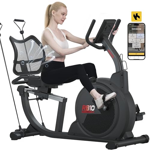 SNODE Magnetic Recumbent Exercise Bike for Home, Recumbent Bike for Seniors
