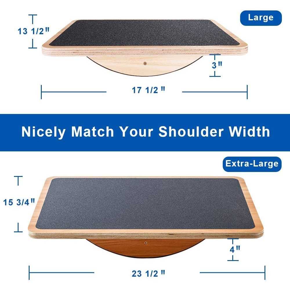 StrongTek Professional Wooden Balance Board Rocker Board Wood Standing Desk Accessory - Sports Supplies Online Store