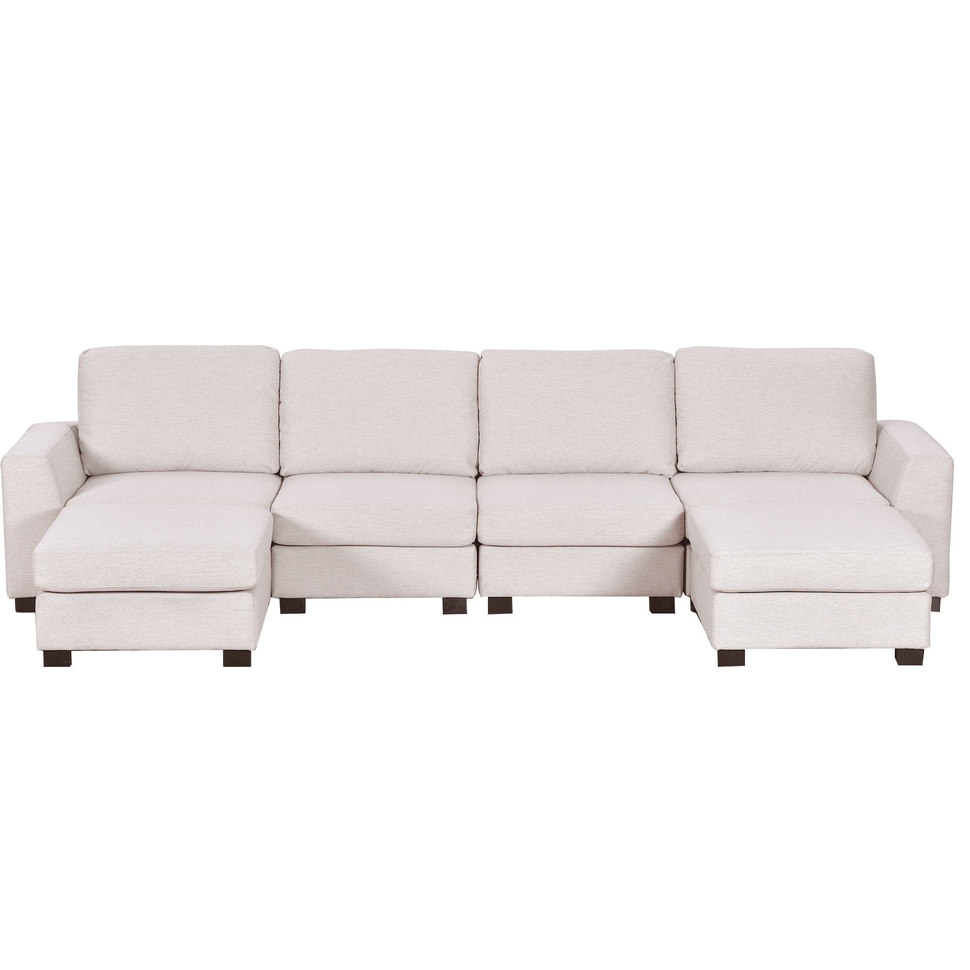 Ucloveria 130.7" U Shaped Modular Sectional Sofa, Convertible L Shaped Oversized Couch Sofa for Living Room