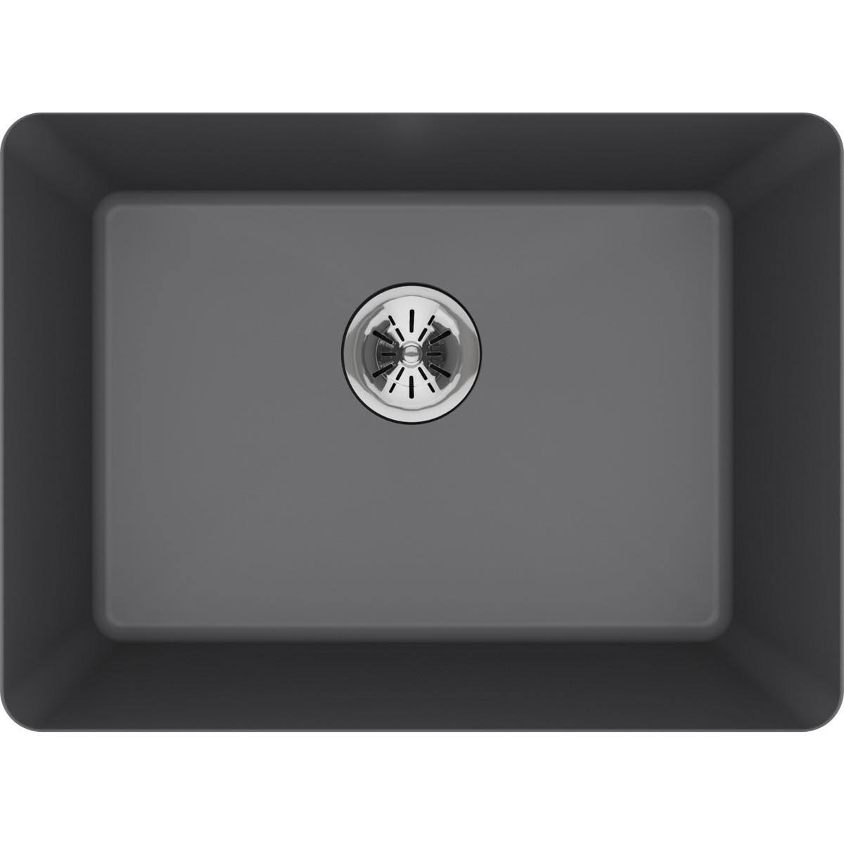 Elkay Quartz Classic Black Undermount Laundry Sink with Perfect Drain-ELGU251912PDBK0