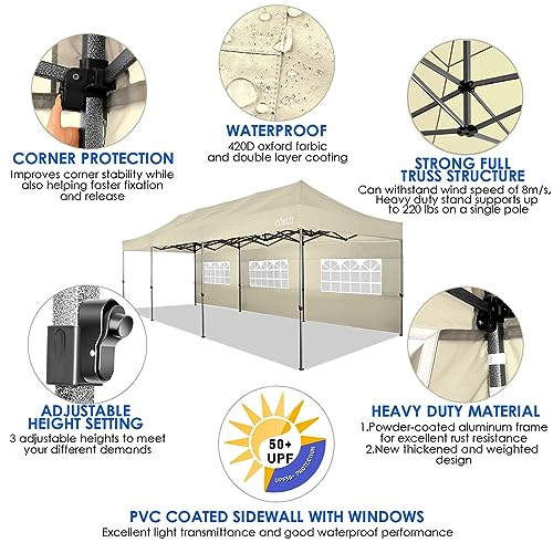 COBIZI 13x26 Pop Up Tent 13x26 Canopy with Sidewalls Heavy Duty Canopy Party Tent for Parties