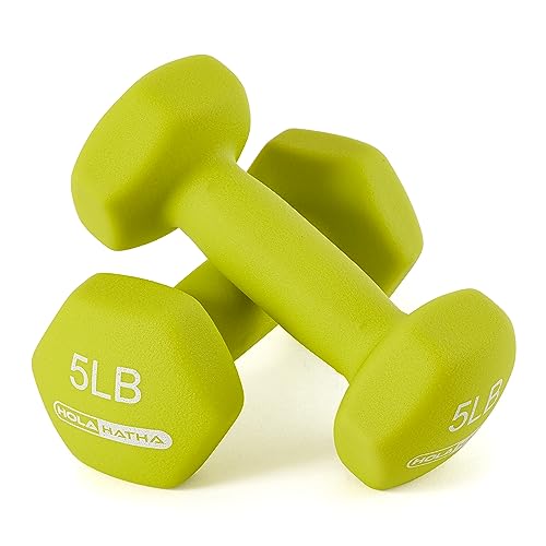 HolaHatha Neoprene Dumbbell Free Hand Weight Set with Rack, Ideal for Home Exercises to Gain Tone and Definition