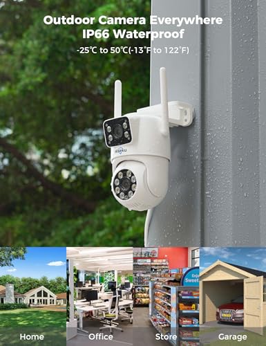 Hiseeu Wireless Security Camera System, 5G/2.4G WiFi, Dual Lens View, Full HD Color Night Vision, Smart Motion Detection, Auto Track,Two-Way Audio