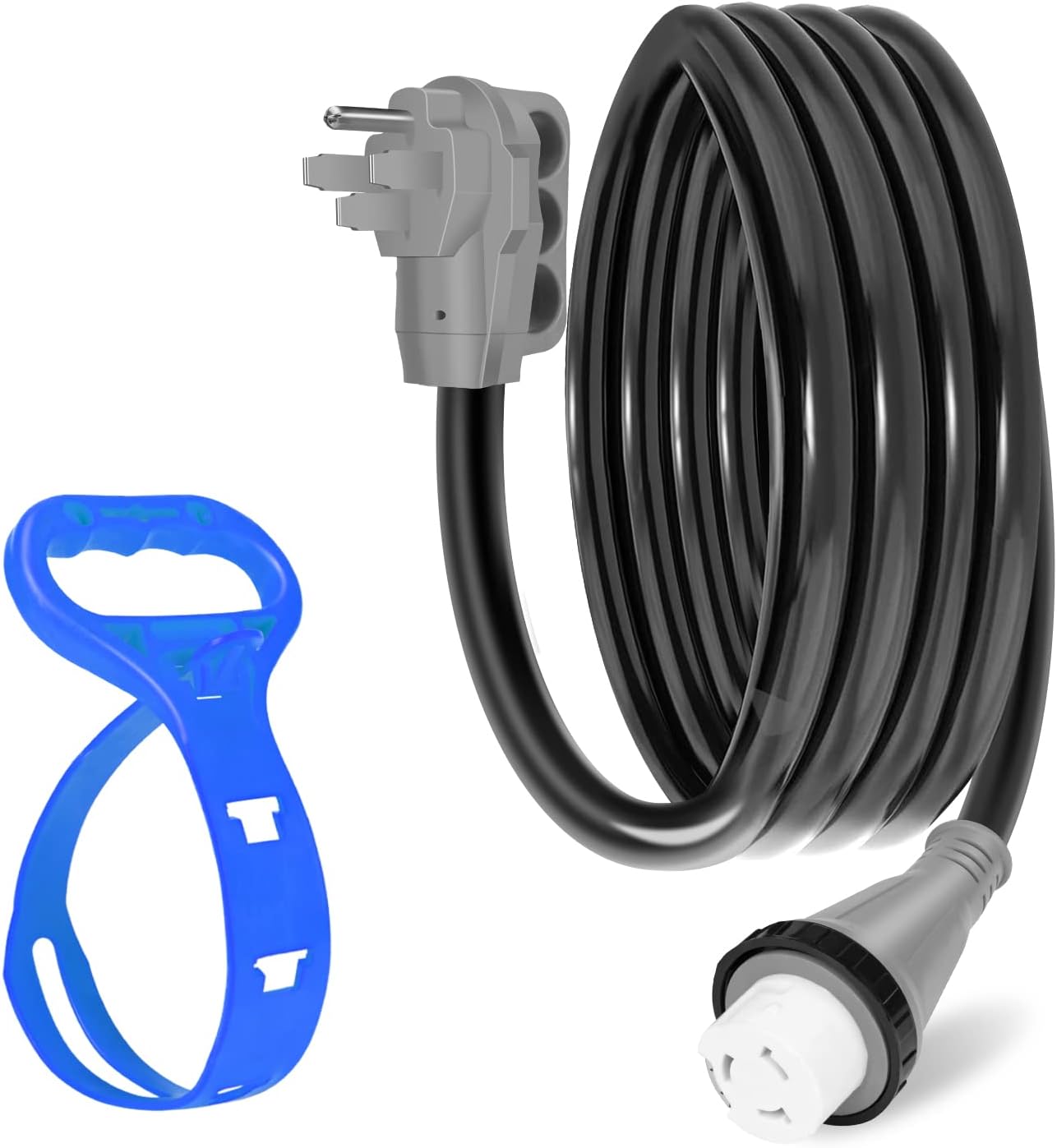 PAULINN 15FT 50 Amp RV Power Extension Cord with Cord Organizer, Heavy Duty NEMA 14-50P to SS 2-50R