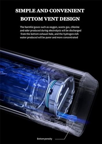 2000-9000ppb Hydrogen Rich Water Bottle Generator, 350ml Portable Hydrogen Water Cup, Chargeable Ionized Water Generator, Smart Touch Display