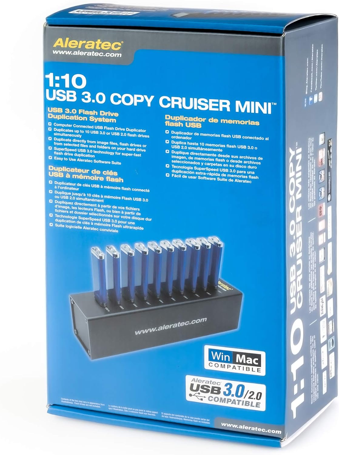 Aleratec 1:10 USB 3.0 Flash Drive Duplicator Mini V2 for Windows & Mac, Black