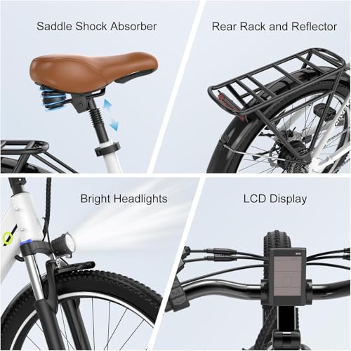 1000 Peak Electric Bike for Adults,up 80 Miles Removable Battery Ebike, 26" Electric E Bike with 7-Speed