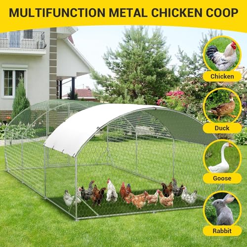 Large Metal Chicken Coop, Walk-in Poultry Cage