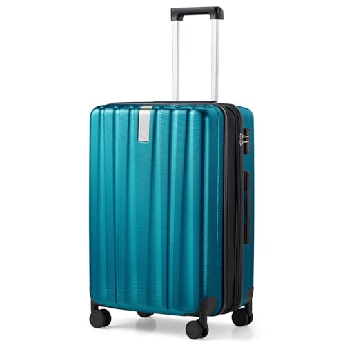 Hanke 29 Inch Luggage Suitcases With Spinner Wheels Lightweight PC hardside Rolling Suitcase With Travel Lock, Checked-Large 29-Inch(Blackish Green)