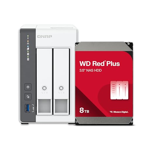 QNAP TS-216G-US - The Most Affordable 2-Bay 2.5GbE Desktop NAS, Equipped with ARM Cortex-A55 Quad-Core CPU, Built-in NPU and 4GB DDR4 RAM (Diskless)