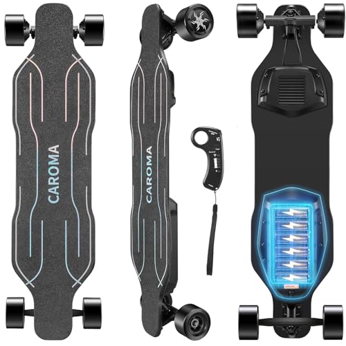 Caroma 38" Electric Skateboard with Remote, 1200W Brushless Motor, 28 Miles Range & 28Mph Top Speed, Max Load 300lbs, 9 Layer Maple Wood