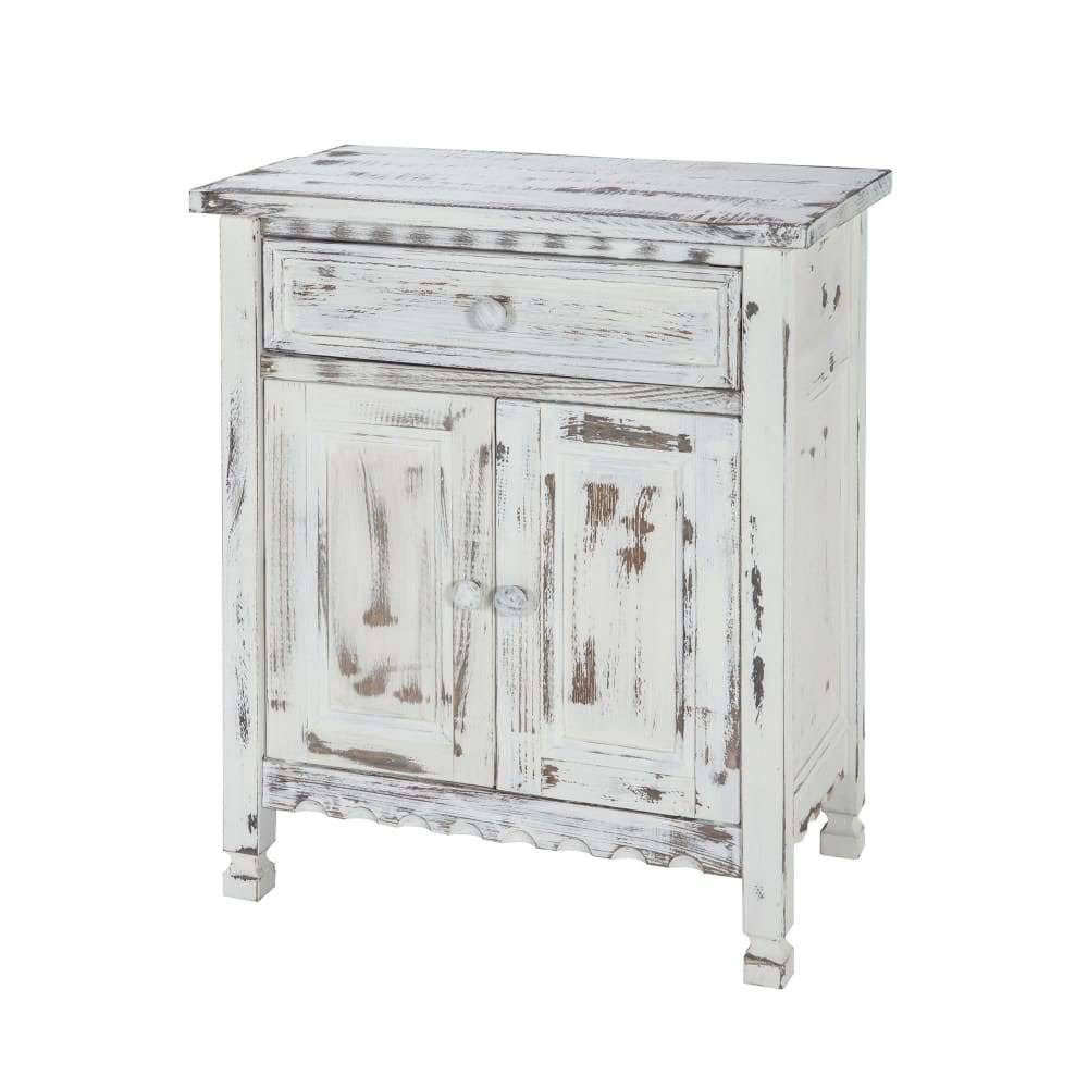 Alaterre Furniture Country Cottage Accent Cabinet Red Antique