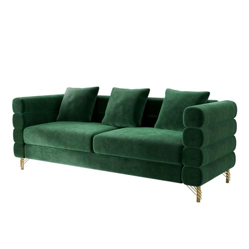 Cloud Couch for Living Room, 79" Modern Overstuffed Deep Seat Boucle Sherpa 3 Seater Sofa with 3 Pillows