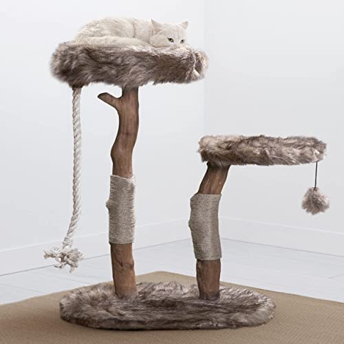 MAU Modern Cat Tower - Wooden Cat Scratching Tree & Condo - Luxury Collection - Cat Lovers Gift