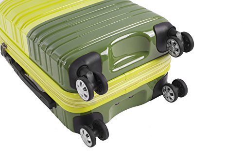 Rockland Melbourne Hardside Expandable Luggage with Spinner Wheels, 2TONEBLUE, 2 Piece (20/28)