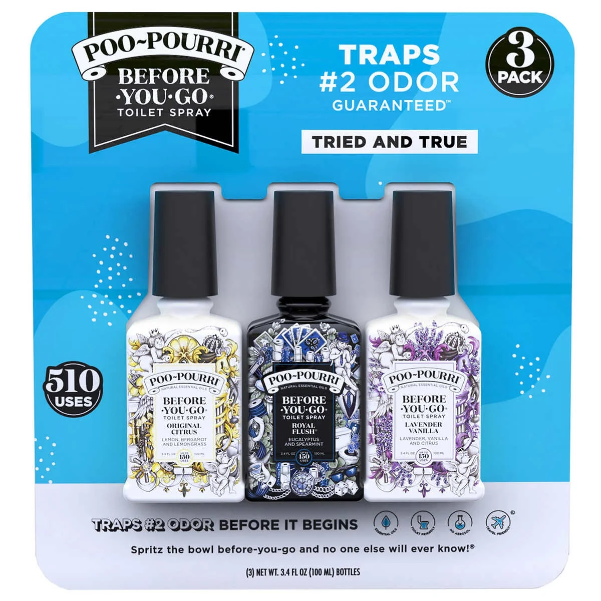 Poo-Pourri, Variety Pack, 3.4 Fluid Ounce (3 Count) - Curated Treasures Market