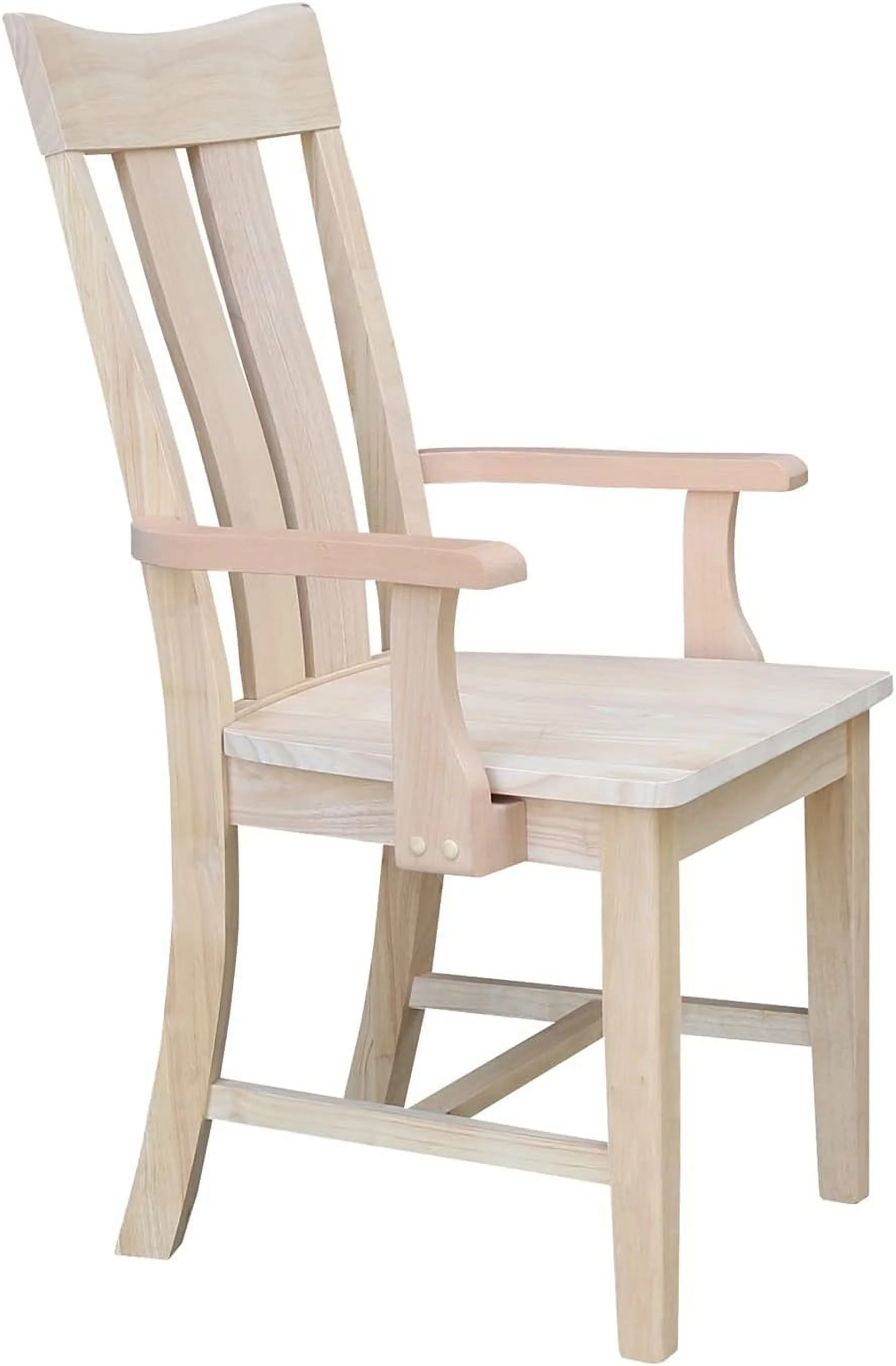 Ava Unfinished Wood Arm Chair