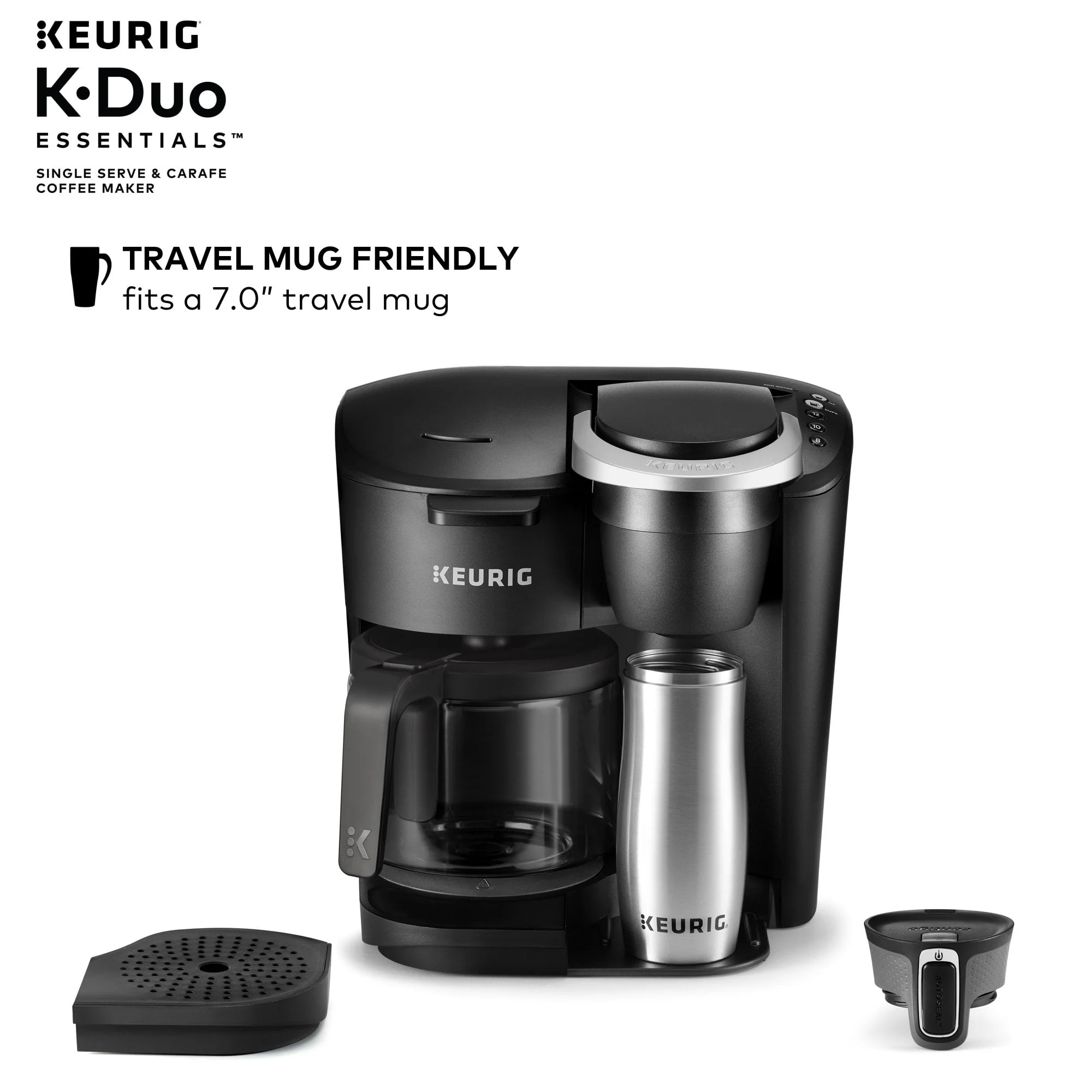 Keurig K-Duo Essentials Coffee Maker, with Single Serve K-Cup Pod and 12 Cup Carafe Brewer, Black