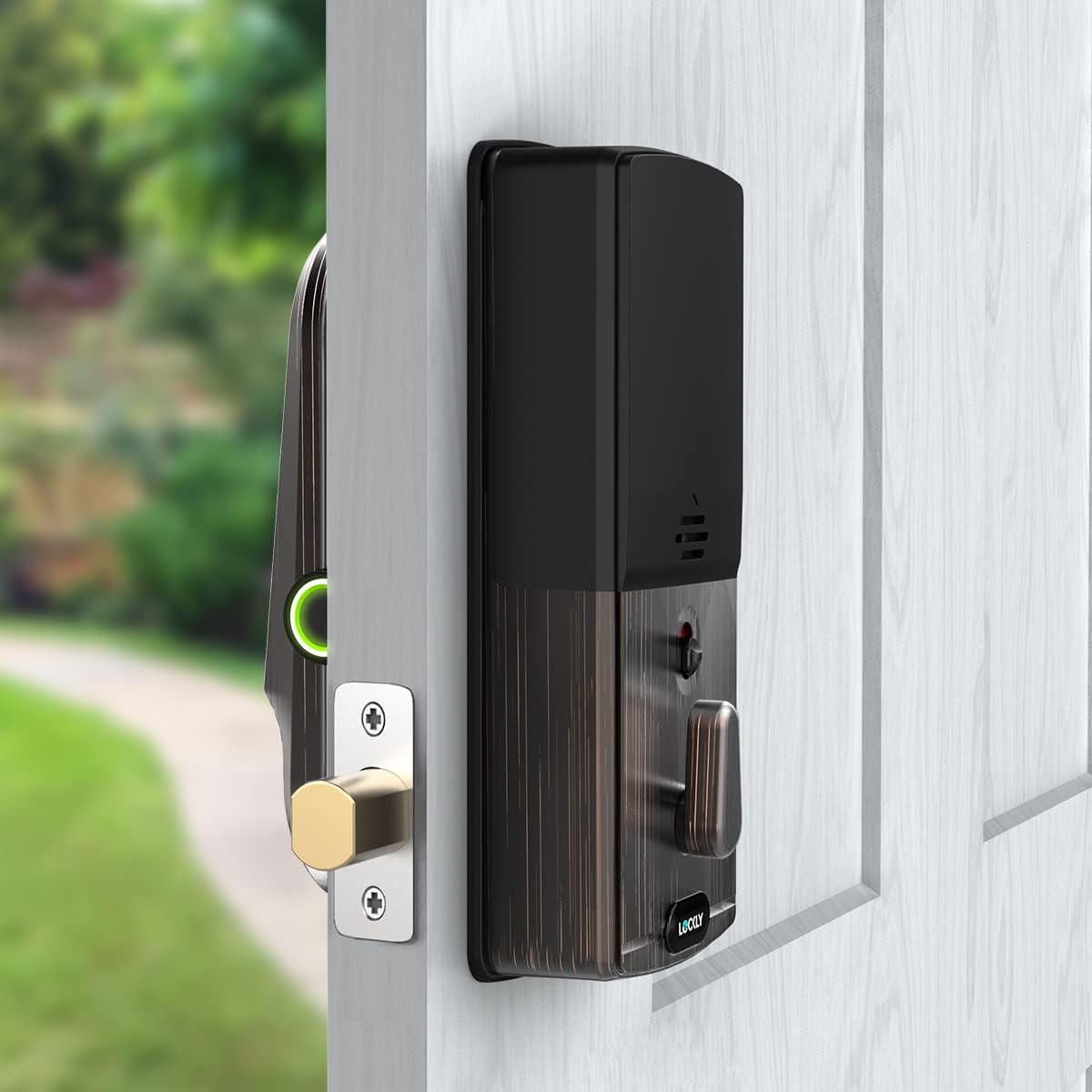 LOCKLY Vision Deadbolt with Video Doorbell Edition Smart Lock PGD798VB, Keyless Entry Door Lock with Fingerprint, Wi-Fi, APP