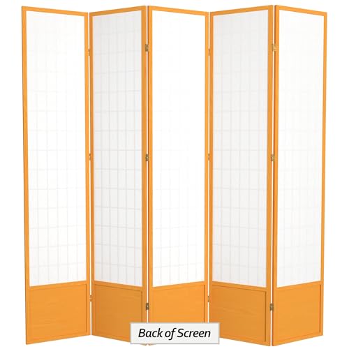 Red Lantern 7 ft. Tall Window Pane Shoji Screen-White-3 Panels Room Divider