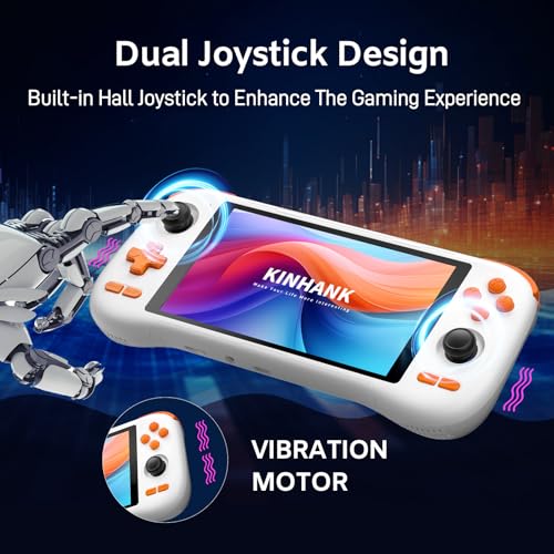 kinhank K56 Retro Handheld Game Console, Support 7000+ Games, Equipped with 64G TF Card, Android 14.0 System, Portable Retro Video Game Console