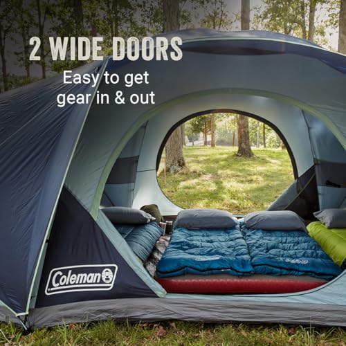 Coleman Skydome XL Large Family Tent with 5 Minute Setup, Weatherproof 8/12 Person Tent with Rainfly & Carry Bag, Fits Multiple Queen Airbeds