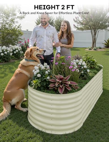 10x4x1.5ft Raised Garden Bed,Galvanized Raised Planter Boxes Outdoor with Easy Assembly, Large Garden Bed for Vegetables, Fruits, Flower