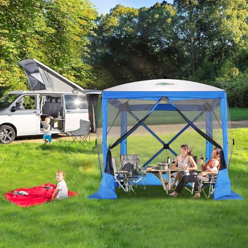 COBIZI 12x12ft Pop up Gazebo Screen Tent Screen House for Camping, Camping Outdoor Screened Gazebo, Canopy Tent