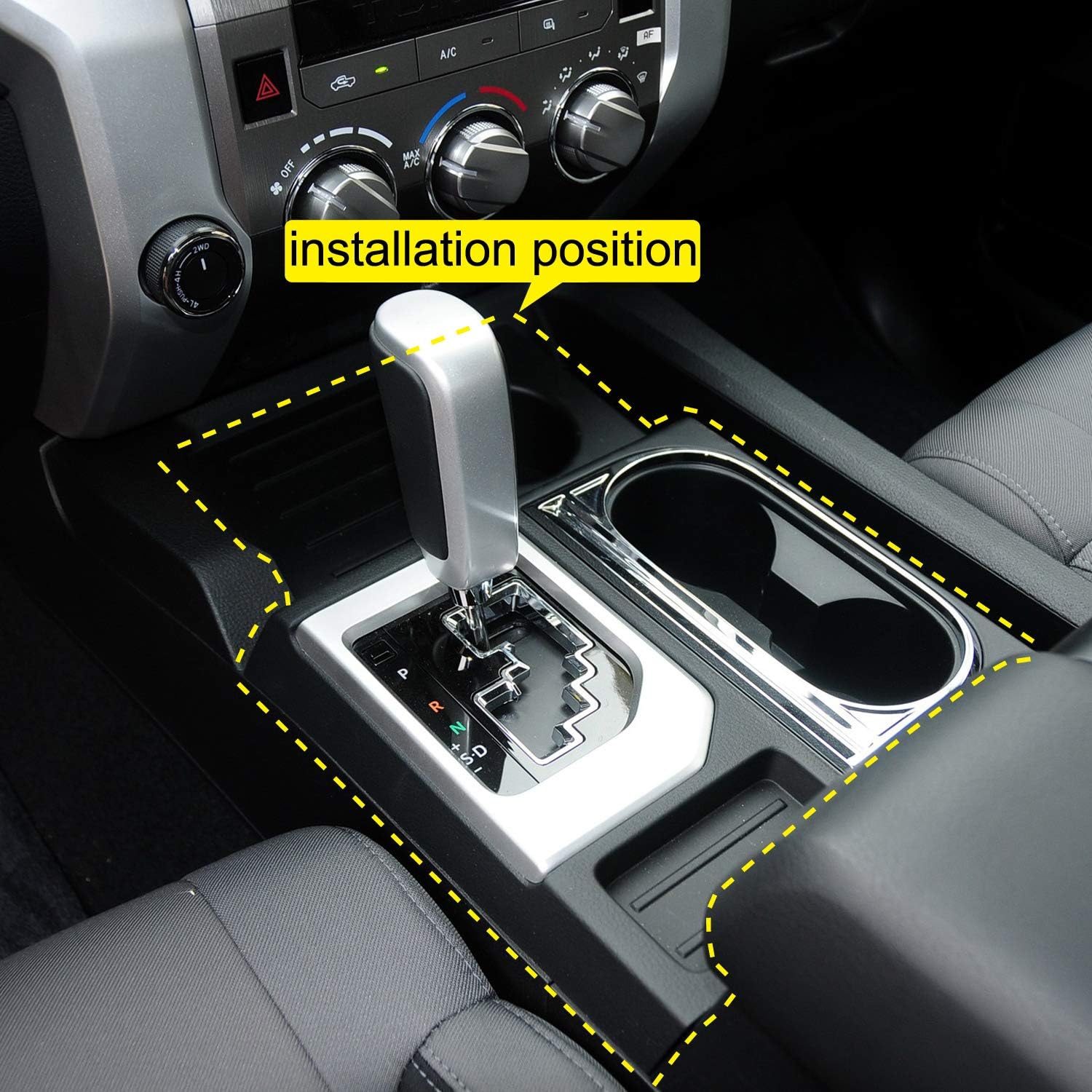 HIGH FLYING for Toyota Tundra 2014-2021 Car Accessories ABS Carbon Fiber Grain Center Consoles A/C Air Outlet Vent Decor Cover Trim 3pcs (Not Fit RHD)