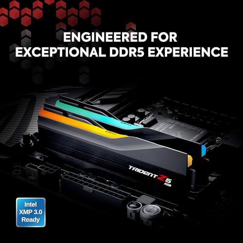 G.SKILL Trident Z5 RGB Series (Intel XMP 3.0) DDR5 RAM 64GB (2x32GB) 6000MT/s CL30-40-40-96 1.40V Desktop Computer Memory UDIMM