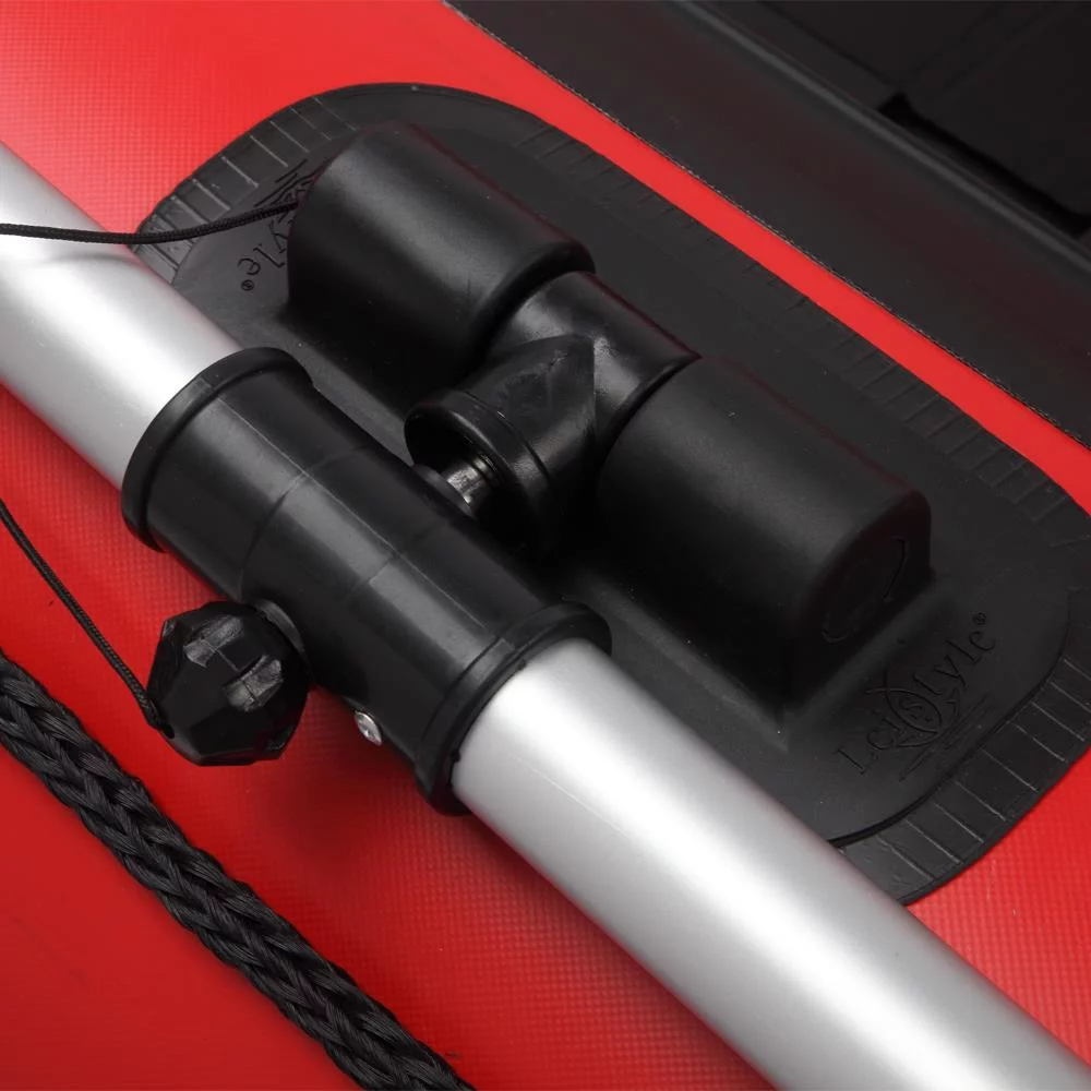 Campingsurvivals 10ft Thickened Inflatable Boat, Rafting Boats with Oars and Air Pump, Red/Black - Radiant Selections