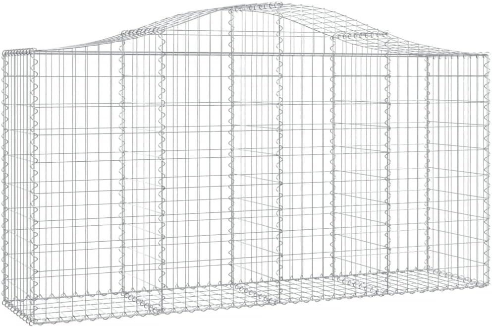 Arched Gabion Baskets 4 pcs 78.7"x19.7"x39.4"/47.2" Galvanized Iron,Home & Garden,Lawn & Garden,Gardening,Pots & Planters,Silver,103.4kg/227.48ib