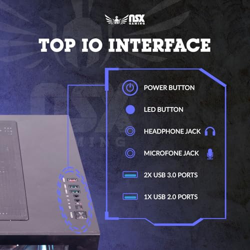 NSXGAMING Nova Desktop Gaming Computer (AMD Ryzen 5 5600G, 16GB 2 * 8 GB DDR4 3600, 512Gb M2 NVME SSD, RGB Fans, W11 64-bit Ready, Wify Ready