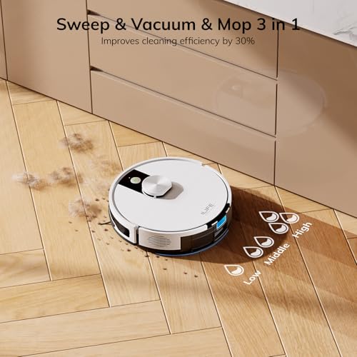 ILIFE A12 Pro Robot Vacuum and Mop Combo, Self Emptying Station for 60 Days, LiDAR Navigation, Home Mapping, No-Go Zones
