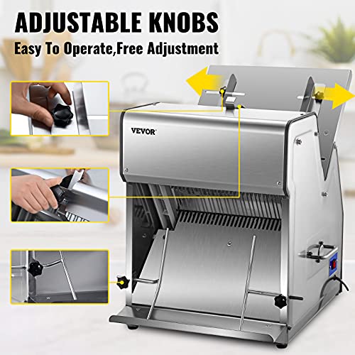 VEVOR 300 Slices/Hour Commercial Conveyor Toaster,2200W Stainless Steel Heavy Duty Industrial Toasters w/ Double Heating Tubes