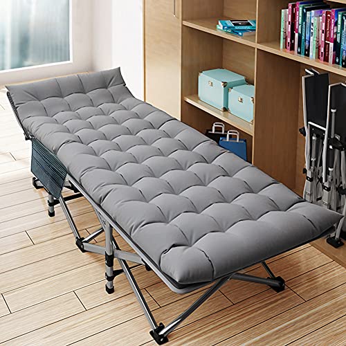 DoCred Folding Camping Cot with Mattress, 2 Pack Heavy Duty Folding Cot for Adults, Portable Sleeping Cot Bed Adults Outdoor Bed with Carry Bag
