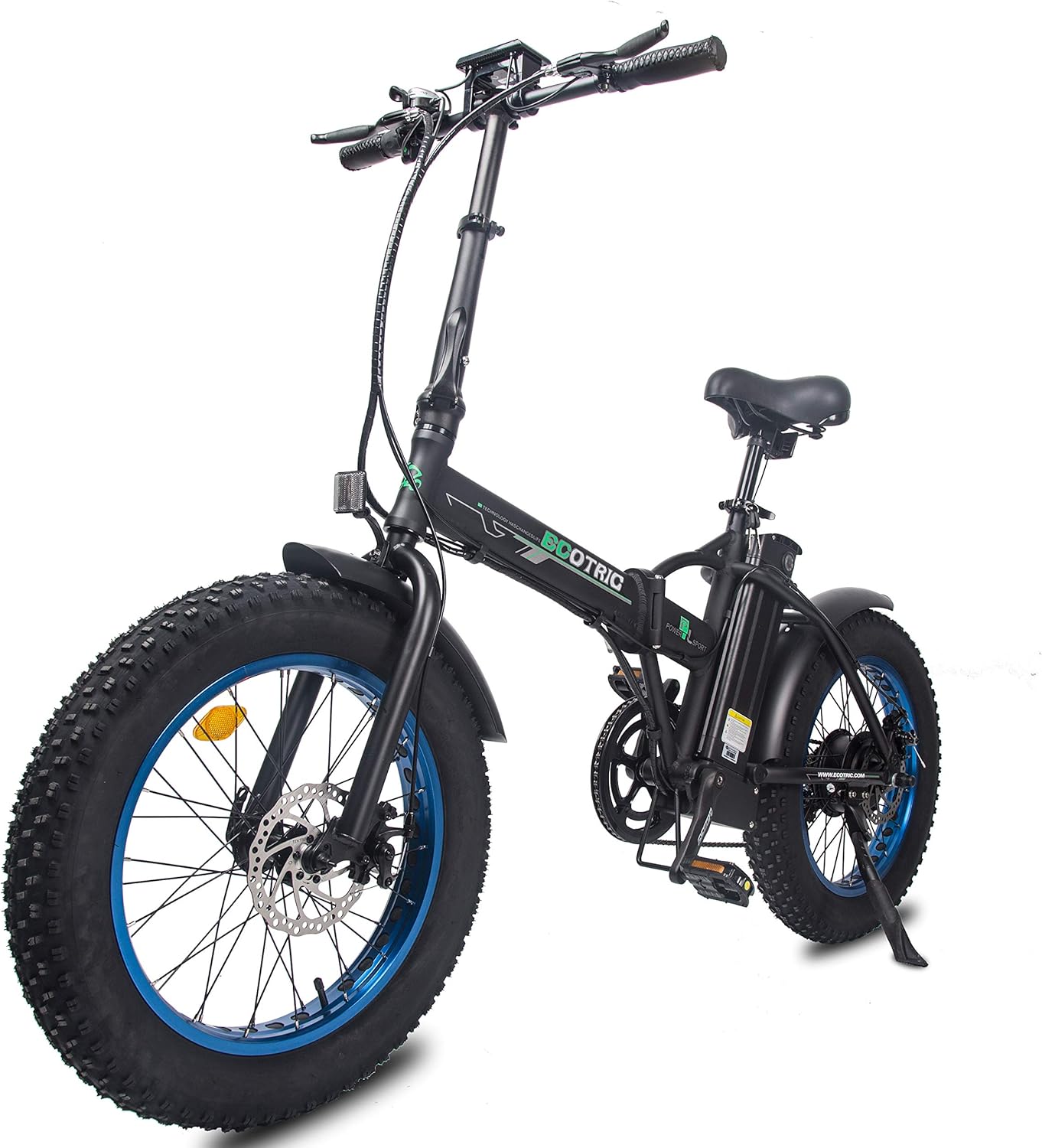 ECOTRIC Electric Bike 500W Foldaway Ebike 20" Fat Tire Folding Electric Bicycle 48V 13AH Lithium Battery Beach Snow Mountain E-Bike Commute Ebike for