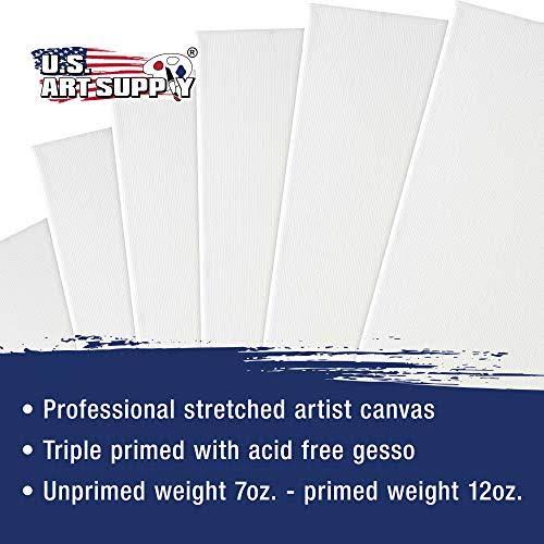 U.S. Art Supply 36 x 48 inch Stretched Canvas 12-Ounce Primed 3-Pack - Professional White Blank 3/4x22 Profile Heavy-Weight Gess