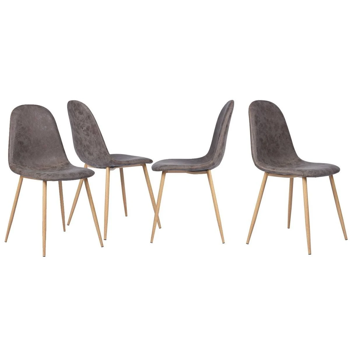 Carson Carrington Mid-Century Modern PU Dining Chair (Set of 4) (Dark Brown)
