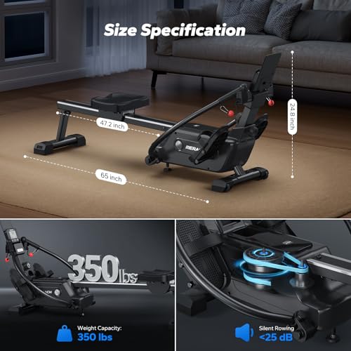 MERACH Sculls Rowing Machines for Home, Magnetic Rowing Machine with 16-Level, Simulate Real Row, Ultra-Quiet Rower