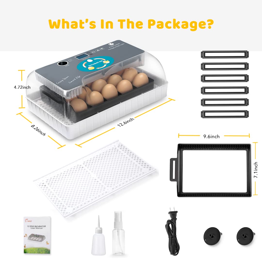 Egg Incubator Clear View, 9-35 Eggs Hatching Incubator with Automatic Egg Turner, Humidity Temperature Control, Led Candler