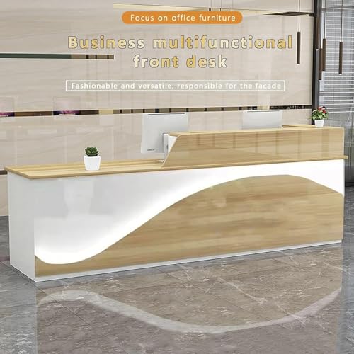 Front Desk - Simple and Modern Reception Counter with Stable Construction and Minimalist Design, Perfect for Use in Reception Areas and Front Desks(E