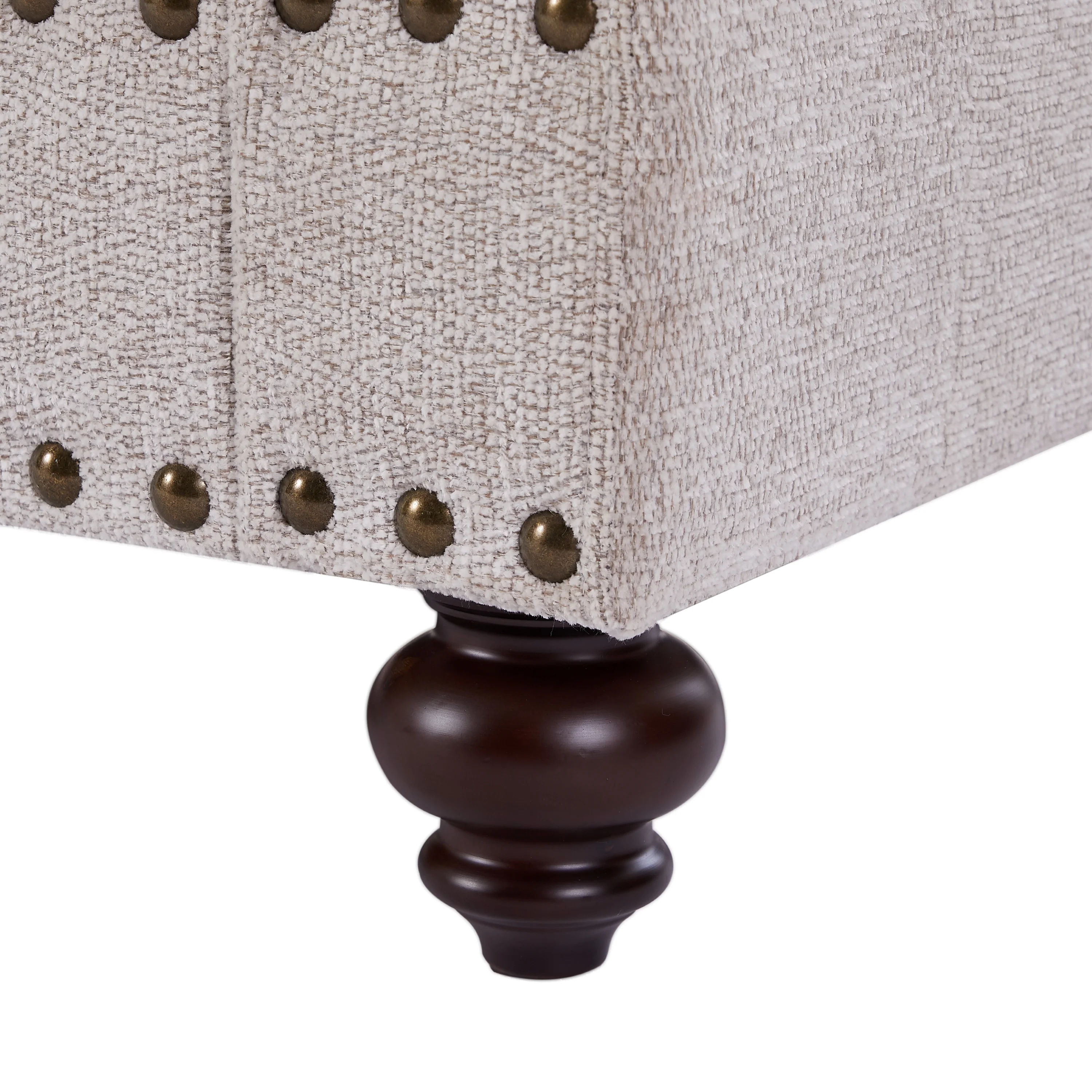 Modern 3 Seater Chenille Upholstered Sofa Couch with Nailhead Trim and Pillows Solid Wood Legs for Living Room Office Apartment