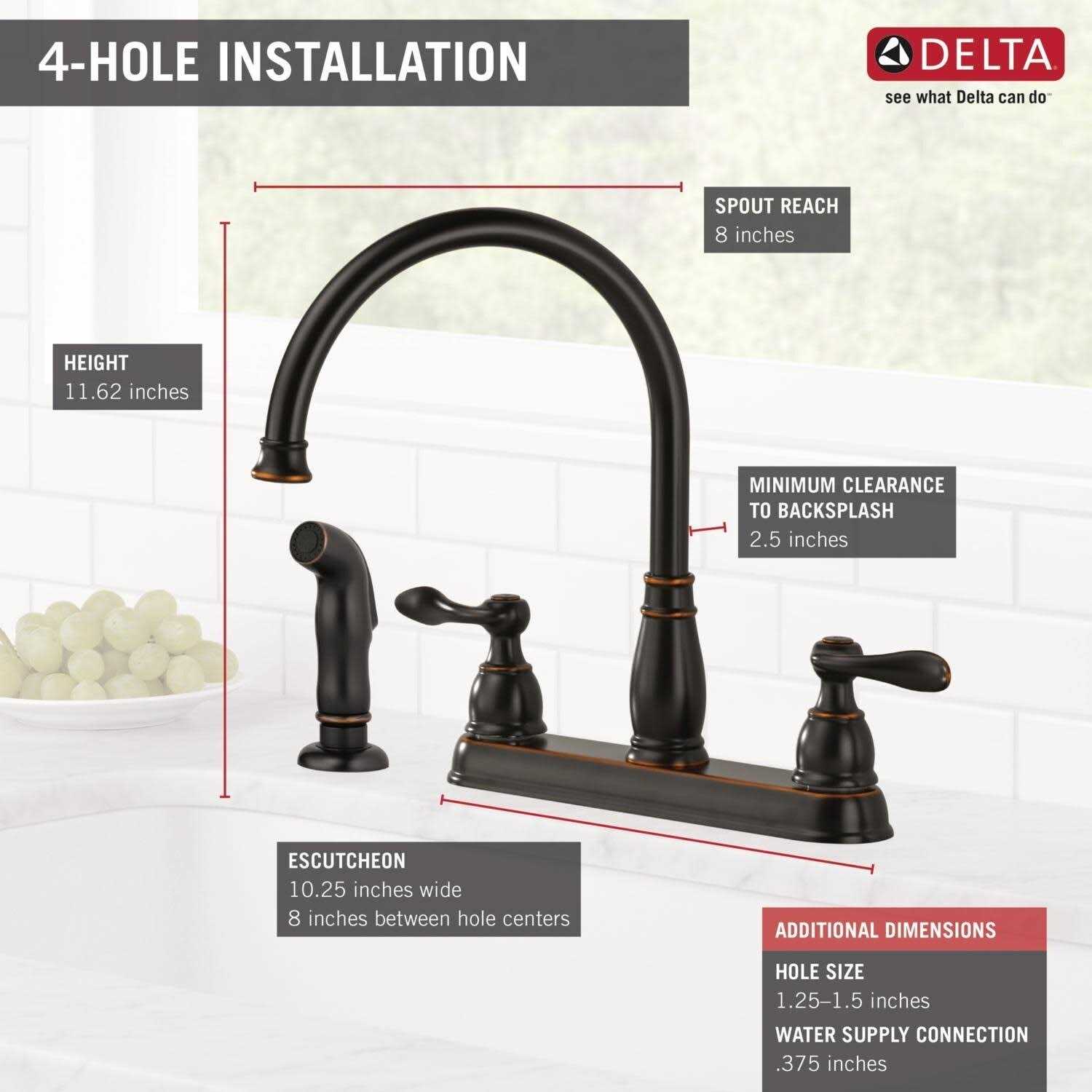 Delta Windemere Two Handle Kitchen Faucet 21996LF-OB - Shop Hardware Tools Online Store